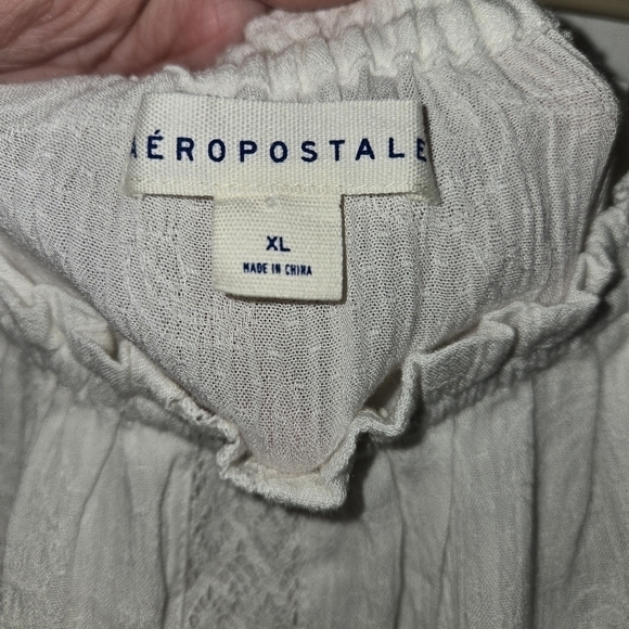 Aeropostale White Off-the-shoulder Peasant Top Size XL - Picture 6 of 8